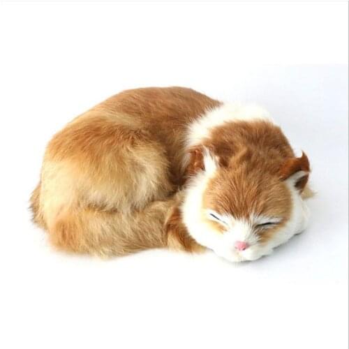 Simulation cat animal model realistic animals doll toy Fur+Plastic Mold kitten home furnishing photography props deco DY80070
