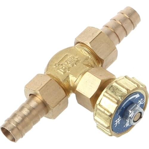 Elbow Brass Needle Valve 8mm Propane Butane Gas Adjuster Barbed Spigots 1 Mpa