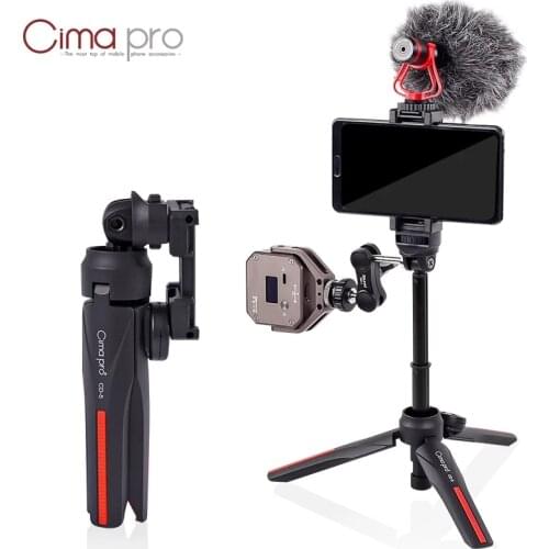 XILETU CD5 Vlog Mini Tripod 360 Ball Head & Cold Shoe Selfie Stick Tabletop Tripod for iPhone Android Phone DSLR Camera GoPro