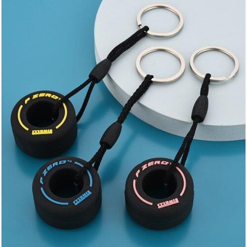 New PVC soft rubber tire key ring creative small tire pendant car decoration car accessories gift