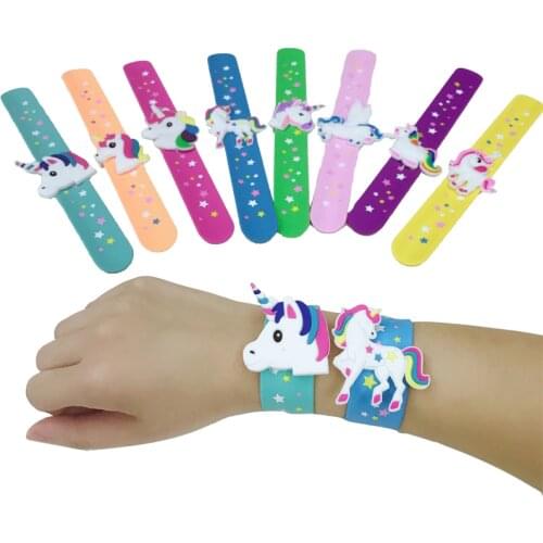 New Unicorn Party Rubber Bangle Bracelet Unicornio Birthday Party Decorations Kids Gifts Baby Shower Boy Girl Event Party Favors