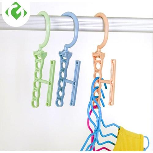 Plastic 5 Circle Multilayer Windproof Clothes Hanger Organizer Fixed Holder Storage Racks Buckle Hanger Anti-Slip Home GUANYAO