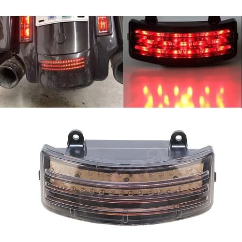 Smoked / Red Lens Tri-Bar LED Rear Tail Brake Fender Tip Light For Harley Touring Street Glide 2014 2015 2016 2017 2018 14 15 16