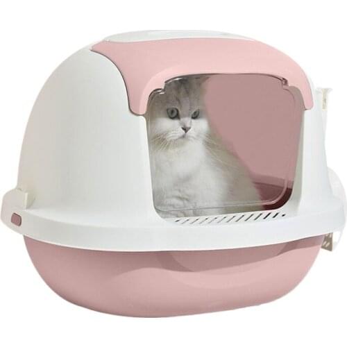 Fully Enclosed Large Cat Litter Basin Anti Splash Anti Odor Cat Litter Cat Poo Double Toilet Pet Products