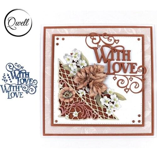 QWELL Word With Love Metal Cutting Dies for Scrapbooking and Card Making Paper Embossing Craft New 2019 die cuts