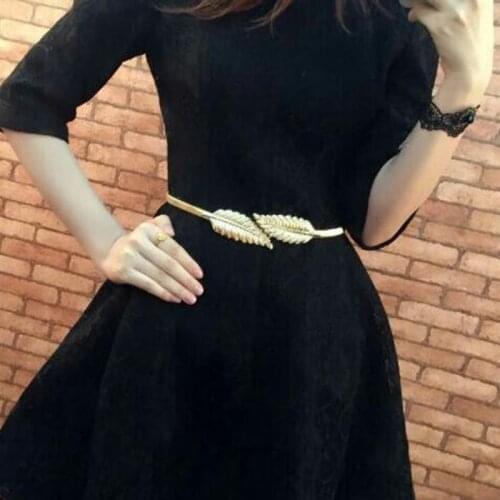 New Arrivals Retro Women Leaf Design Clasp Front Stretch Waist Belt Women Accessories 2 Colors To Choose High Quality Lady