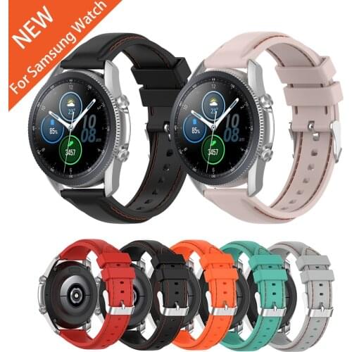 For Samsung Galaxy Watch 3 Suture Silicone Band 41mm 45mm Wriststrap for Gear S3 Classic&Frontier Watchband Bracelet Accessories
