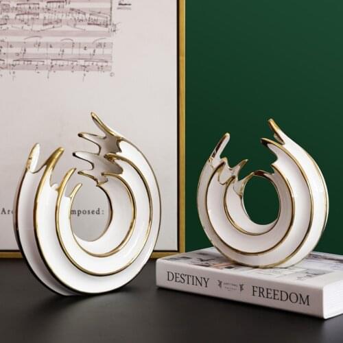 Nordic Modern Ceramic Ornaments Living Room Decor Sample Houses Light Luxury Home Decoration Accessories Minimalist Handicraft