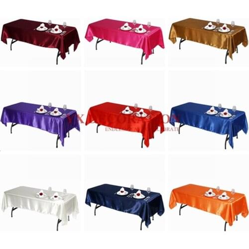 1pcs Wedding White Satin Table Cloth Rectangle Table Cover Table Overlay for Wedding Birthday Party Decors Christmas Tablecloth