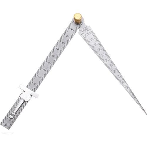 1pc Stainless Steel Depth Ruler Welding Taper Gauge Gage Feeler Gap Measuring Range 1-150mm