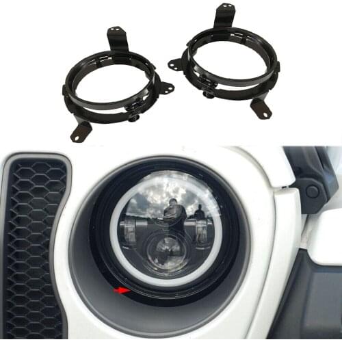 LED Headlight Conversion Adapter Bracket Pair for Jeep Wrangler JL
