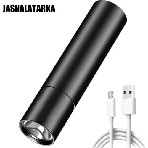 Mini Led Power Flashlight USB Recharge Portable Waterproof Powerful Flashlight Hiking Camping Lamps Torch light 3 Switch Mode