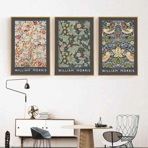 William Morris Museum Exhibition Canvas Painting Poster Print Wall Art Retro Pictures for Living Room Home Decor Gallery Cuadros