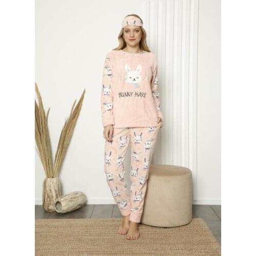 Women Welsoft Fleece Pajamas set Salmon 20051