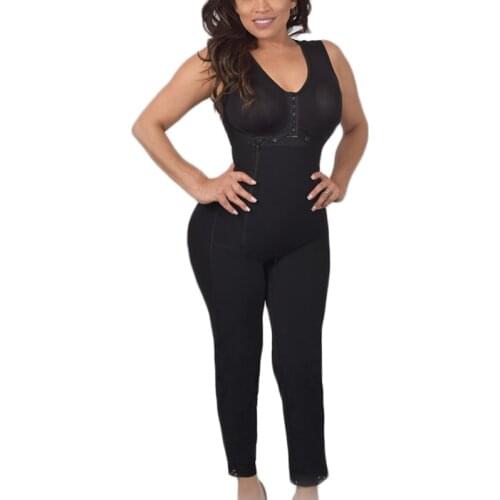 Womens Front Opening Side Zipper Long Shapewear Lace Slimming Full Bodyshaper bbl Post op Surgery Supplies Fajas Colombianas