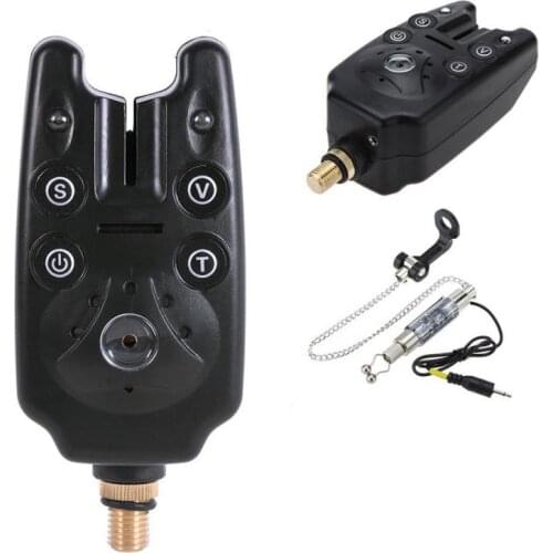 1PC 2 LED Adjustable Tone Volume Sensitivity Sound Alert Fishing Bite Alarm Water Resistant Fishing Alarm Fishing Rod Swingers