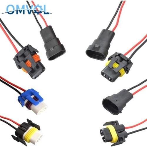1PC 9005 /9006/H11 Wire Harness Power Cable Cord Connector Plug Waterproof 2 Pin Light Socket