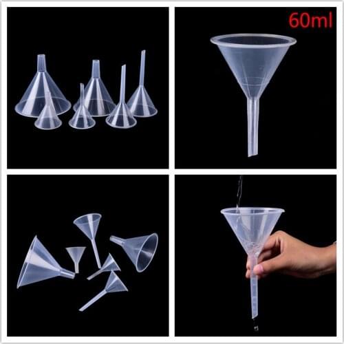 1Pcs Laboratory transfer perfume Mini and clear White Plastic Filter Funnel1/2" 60ml Mouth Dia