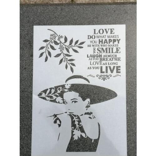 1pc Size A4 Belle DIY Layering Stencils Wall Painting Scrapbook Coloring Embossing Album Decorative Template