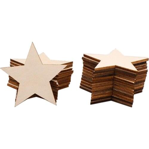 25x Wood Piece Handicraft DIY Christmas Home Room Wall Decor Ornaments