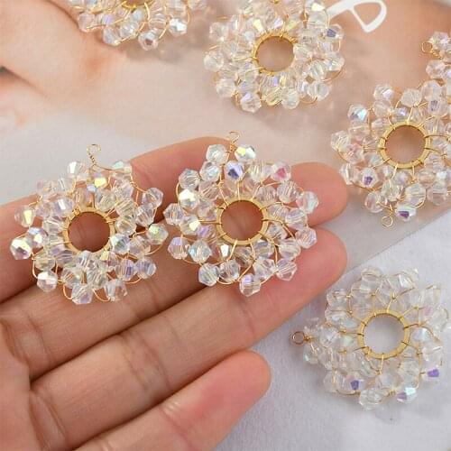 30mm geometry rounds shape crystal decoration copper floating locket charms diy jewelry making