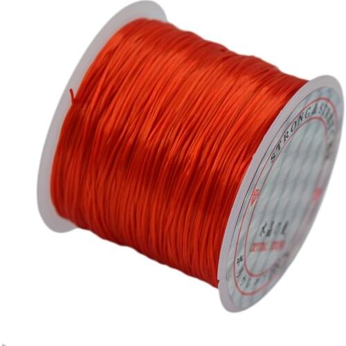 50 Yards Stretch Polyester Crystal String Cord Jewelry Making DIY Tomato Red