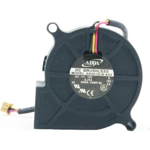 ADDA AB0612LB-A03 6025 6cm DC 12V 0.2A dual ball bearing turbo centrifugal cooling fan