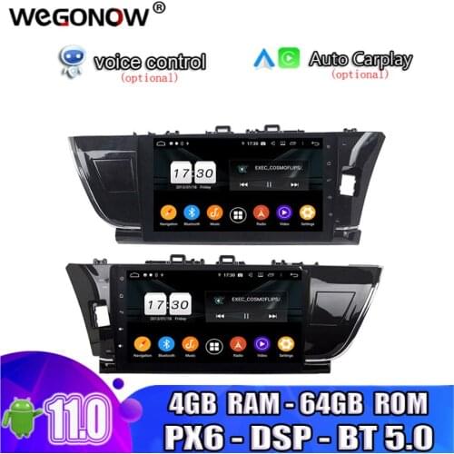 DSP TDA7851 Android 10.0 4GB 64GB Car DVD Player Wifi 4G Bluetooth 5.0 RDS RADIO GPS Map For Toyota COROLLA 2014 2015 left right