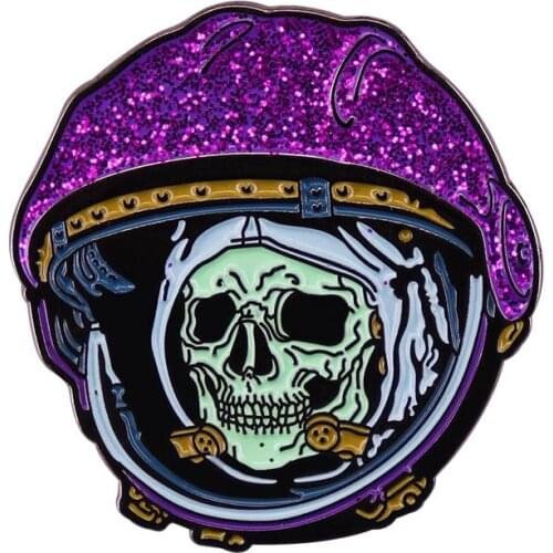 Punk Space Skull Astronaut Geek Brooch Pins Enamel Metal Badges Lapel Pin Brooches Jackets Jeans Fashion Accessories