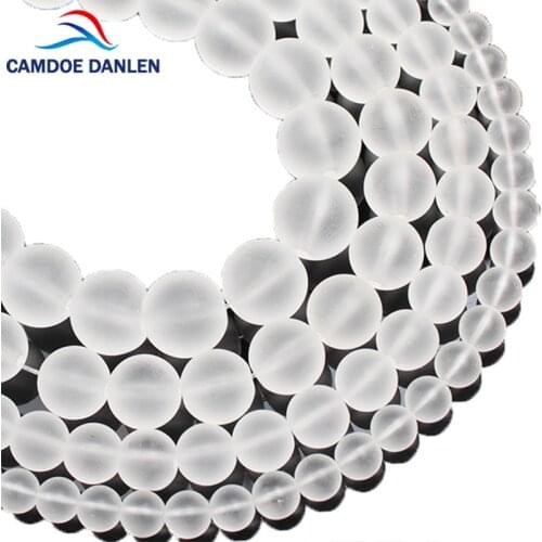 Natural Stone Beads Frosted Clear Crystal Round Loose Dull Polish Rock Quartz 4/6/8/10/12mm Charms Diy Beads For Jewelry Making