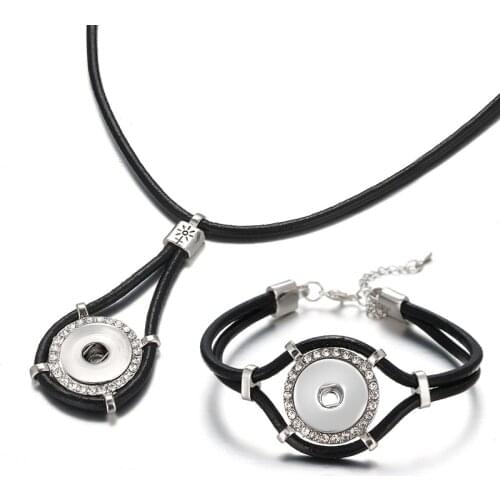 Fashion DJ0073 Simple Necklace& bracelets Jewelry Snap necklace 42CM Rhinestone fit DIY 18MM snap buttons jewelry SE0110