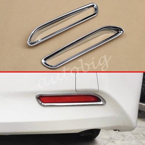 For Toyota Alphard Vellfire 2016-2019 Chrome Rear Bumper Reflector Fog Light Cover Surround