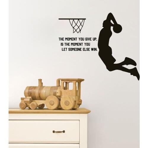 Basketball Wall Stickers Motivational Phrase Art Murals Decals Boys Room Home Decor Removable Living Room Wallpaper Decoration