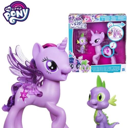Hasbro My Little Pony Action Figure Electronic Music Rainbow Pony PurpleYue Movie Series Set Girl Toys Childrens Birthday Gift