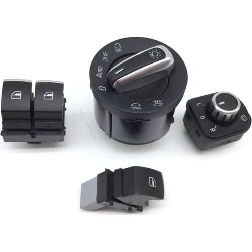Chrome headlight switch mirror switch Window Switch for Volkswagen passat B6 Eos Golf 5 6 R32 GTI mk5 mk6 5K0959855,5ND 959 855