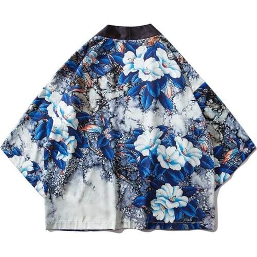 Kimono Japanese Male Half Sleeve Kimono Cosplay Cardigan Men Women Blouse Yukata Loose Top Shirt Haori Clothing Asian Clothes