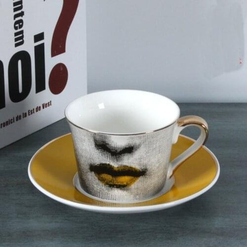 Classic face ceramic coffee cup Creative European art ceramic cup