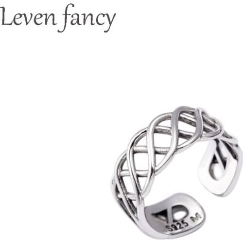 Retro 925 Sterling Silver Creative Chain Ring Simple Winding Twist Ring for Female Popular Wedding Rings for Women Anillos Mujer