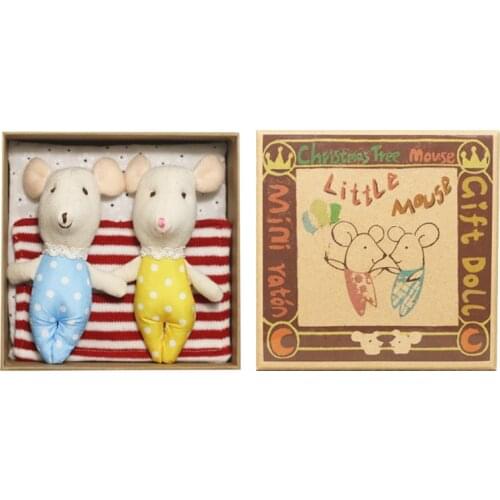 The little mouse doll lovely 15cm box plush doll christmas gift for kids stuffed animals catoon baby box doll