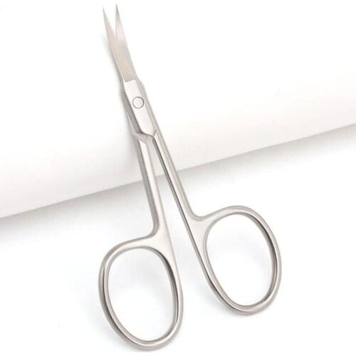 Multifunction Nail Scissors Steel Professional Manicure Tool Eyebrow Nose Eyelash Cuticle Scissors Curved Beauty Shear