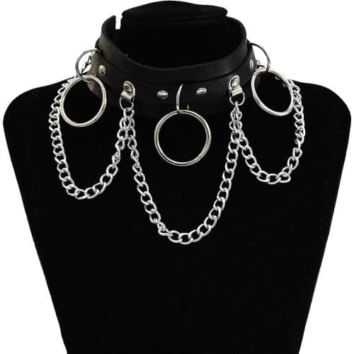Bohemian Alloy Chain Leather Choker Necklace Cool Punk Pendant Hippie Gypsy Nomad Festival Hippy Summer Jewelry Accessories