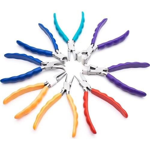 1Pcs Professional Stainless Steel Prevent Injury Flat Nylon Jaw Pliers for DIY Jewelry Tools and Optical Eyeglass Repair