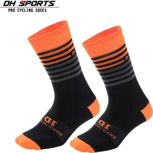 1 Pair Professional Brand Cycling Socks Unisex High Quality Anti-sweat Sports Bicycle Socks Colorful Stripe Outdoor Bike Socks