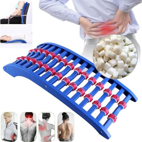 Professional Back Stretcher Lumbar Support Device with Magnetic Rolling Wheels for Upper and Lower Back Massage Hot In Sale