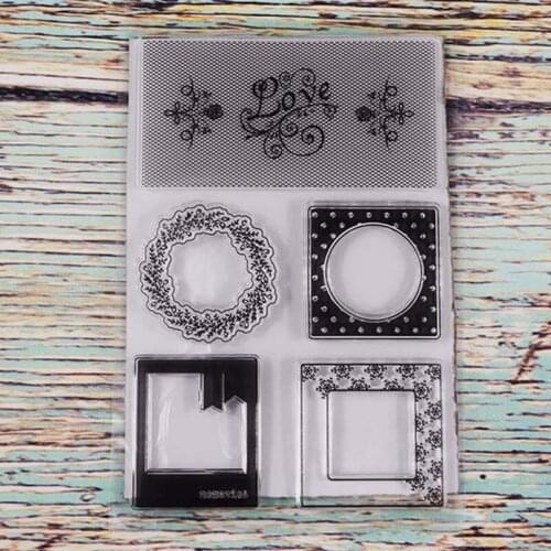 Frame background Transparent clear stamp for DIY Scrapbooking/Card Making/Kids Christmas Fun Decoration Supplies