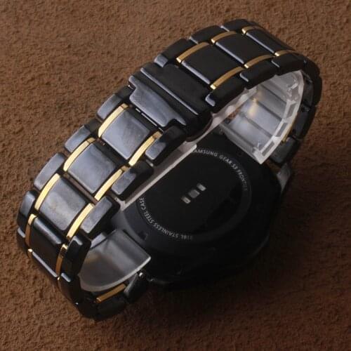 14 15 16 17 18 19 20 21 22 23 24 mm Luxury Universal Ceramic Band Black Gold mens ladies Watch Strap Bracelet Belt Fit Samsung