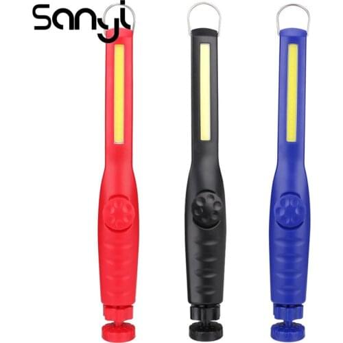 SANYI COB LED Woking Light by AAA Battery Flashlight Torch 3800LM Portable Lamp for Camping Hunting Night Fishing