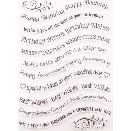 1Pc New English Silicone Clear Stamps for Scrapbooking DIY Album Cards Making Decoration Embossing Craft Rubber Stamp gift