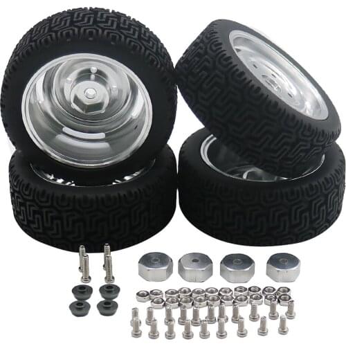 Alloy 4pcs/lots wheel rim with rubbery 7 pattern tire for WPL Henglong B14 B16 B24 B36 C14 C24 military truck&crawler