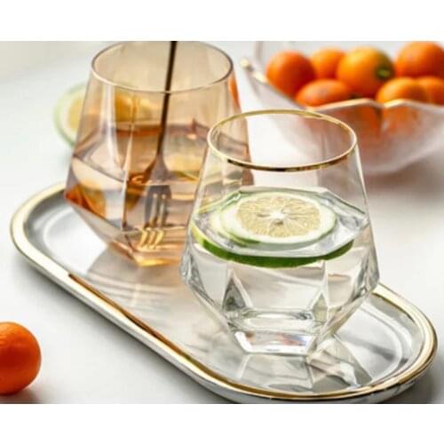 GAMAGE Whiskey glass handmade glass crystal glass bar glass liquor glass shake glass juice glass beer glass Six-sided Cup moet